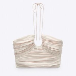 Zara ruched tie halter top